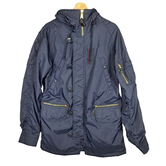 NWOT Alpha N-3B Ambrose Parka Jacket Men's Size S Navy Blue - Picture 2 of 12